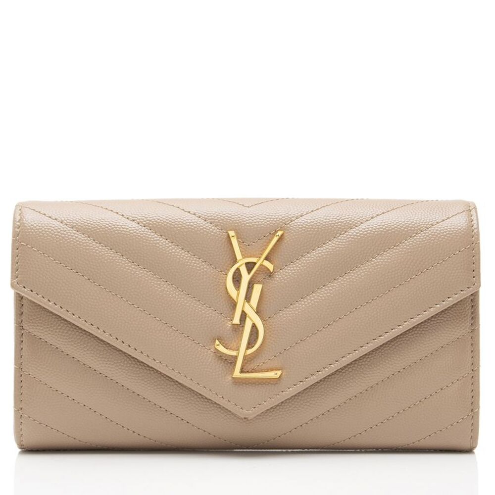 Saint Laurent Matelasse Grain De Poudre Monogram Wallet